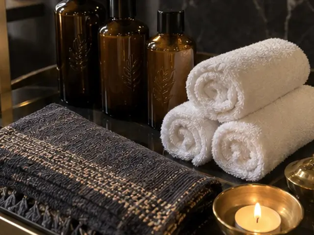 Masaj yağları, havlular, peştemal ve tütsü — Topkapı, Masaj Salonun